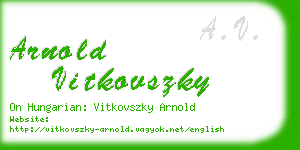arnold vitkovszky business card